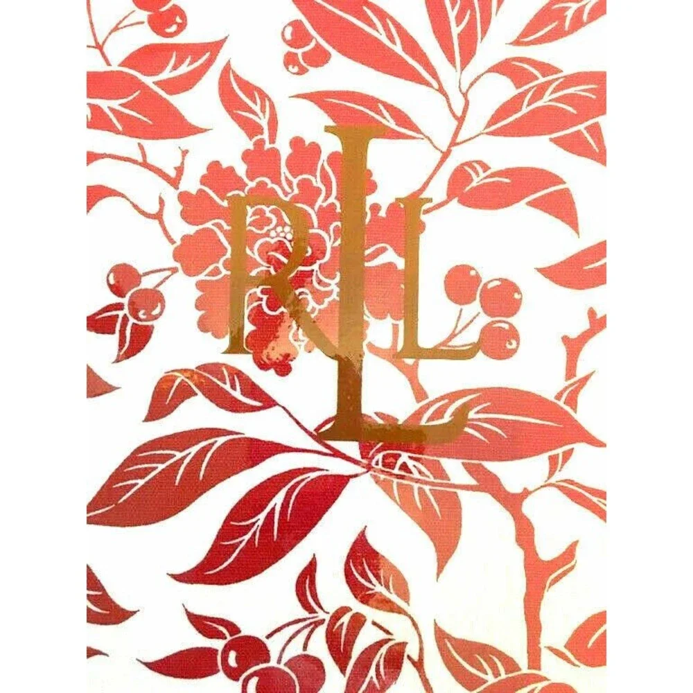 Ralph Lauren Christmas Pineview Fabric Tablecloth Red Holiday 60x84